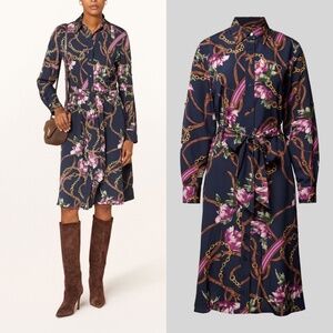 NWT LAUREN RALPH LAUREN KARALYNN LONG SLEEVE DAY DRESS Sz 10